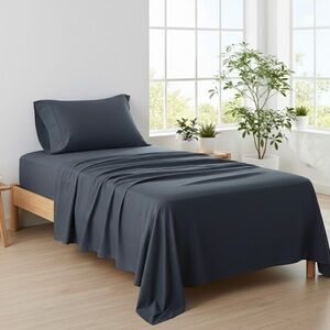 NEW Calvin Klein Grey 100% Cotton Sateen Sheet Set, Twin